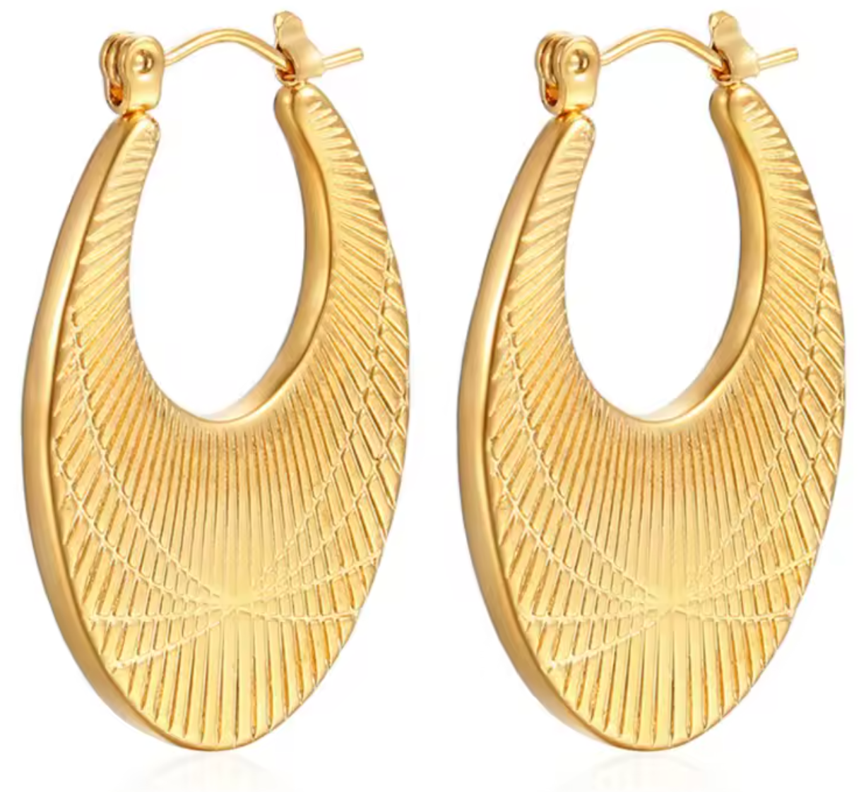 Stainless Steel Waterproof Gold Color Stud Earrings for Women
