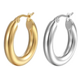 Stainless Steel Thick Hoop Earrings for Women