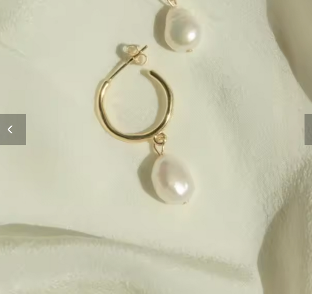 Natural Freshwater Pearl Pendant Hoop Earrings for Women
