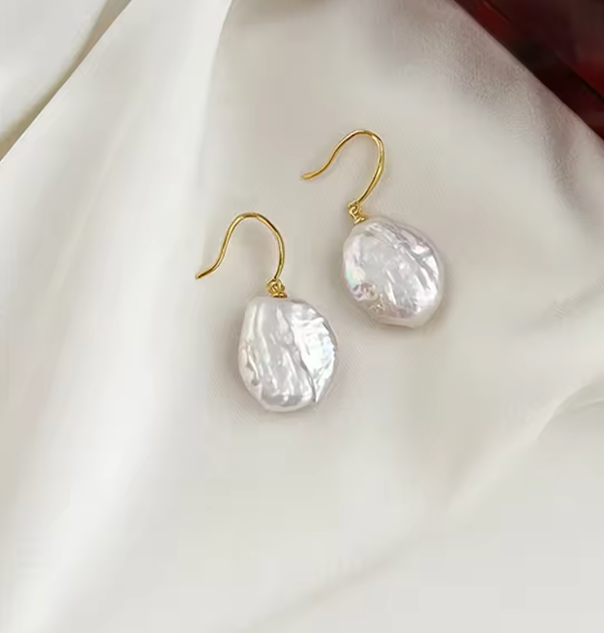 925 Sterling Silver Baroque Freshwater Pearl Drop Earrings for Women