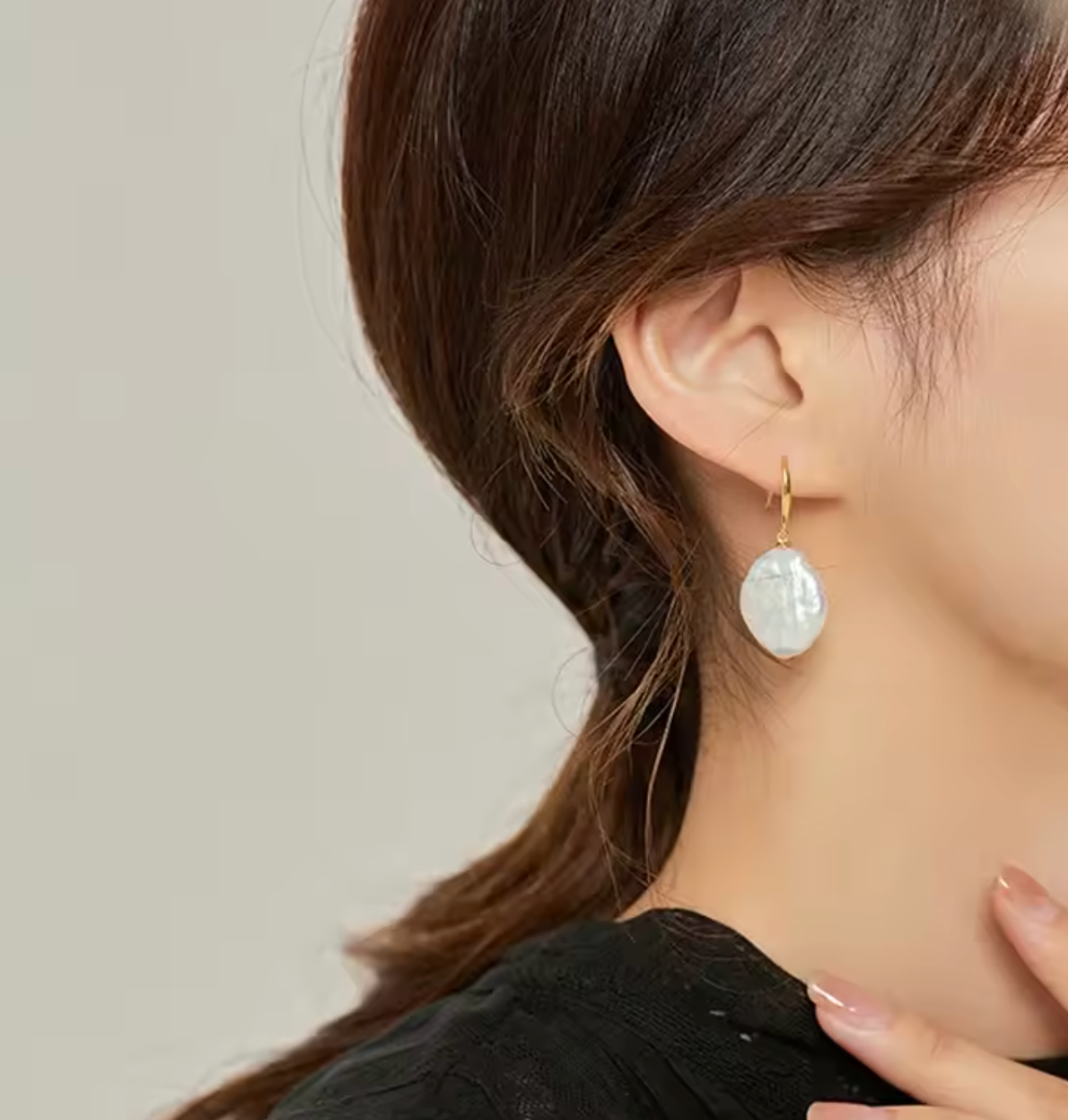 925 Sterling Silver Baroque Freshwater Pearl Drop Earrings for Women