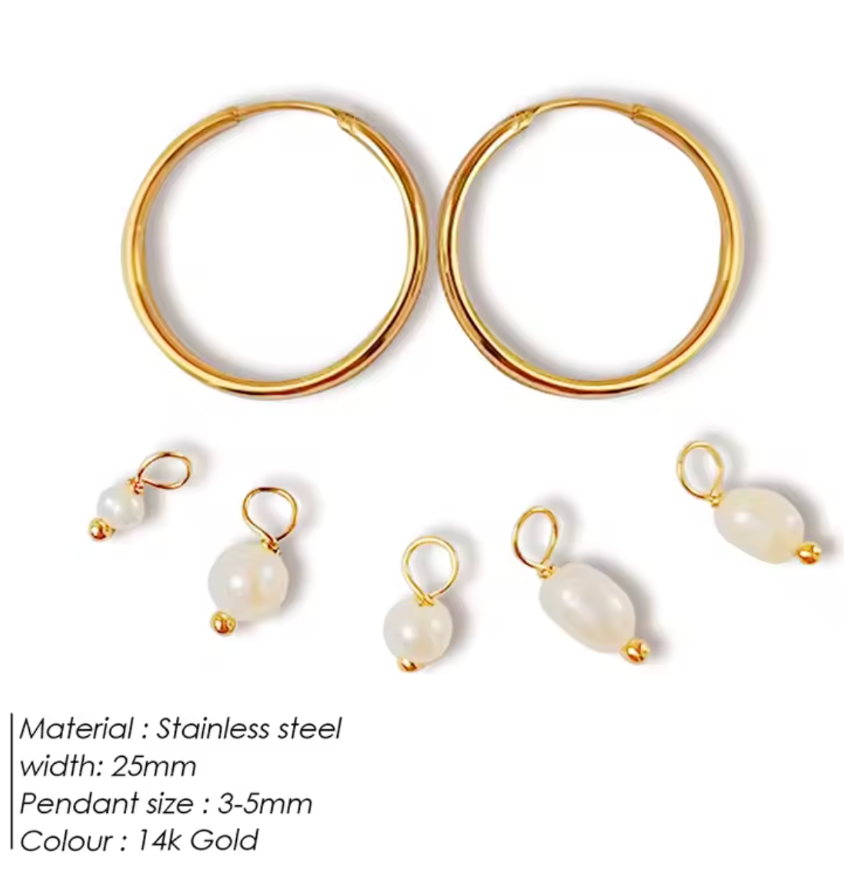 5PCS Freshwater Pearl Earrings Set
