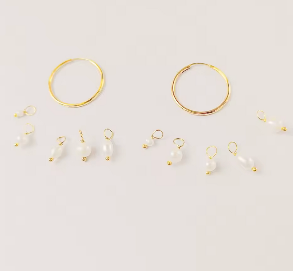 5PCS Freshwater Pearl Earrings Set