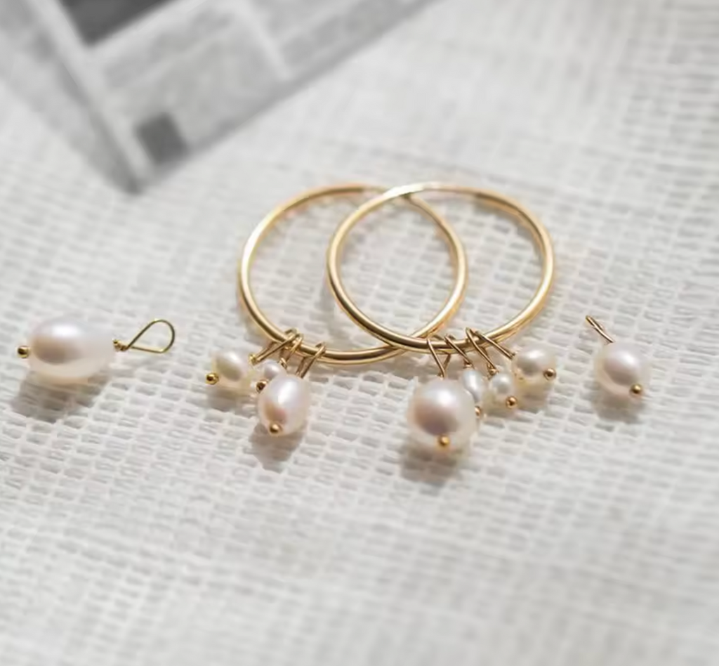 5PCS Freshwater Pearl Earrings Set
