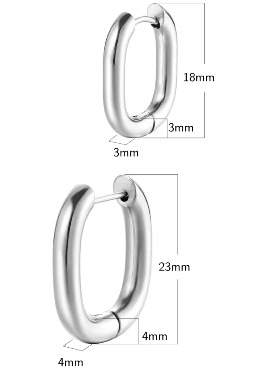 Fashion Gold Color Geometric U-Shape Hoop Earrings for Women