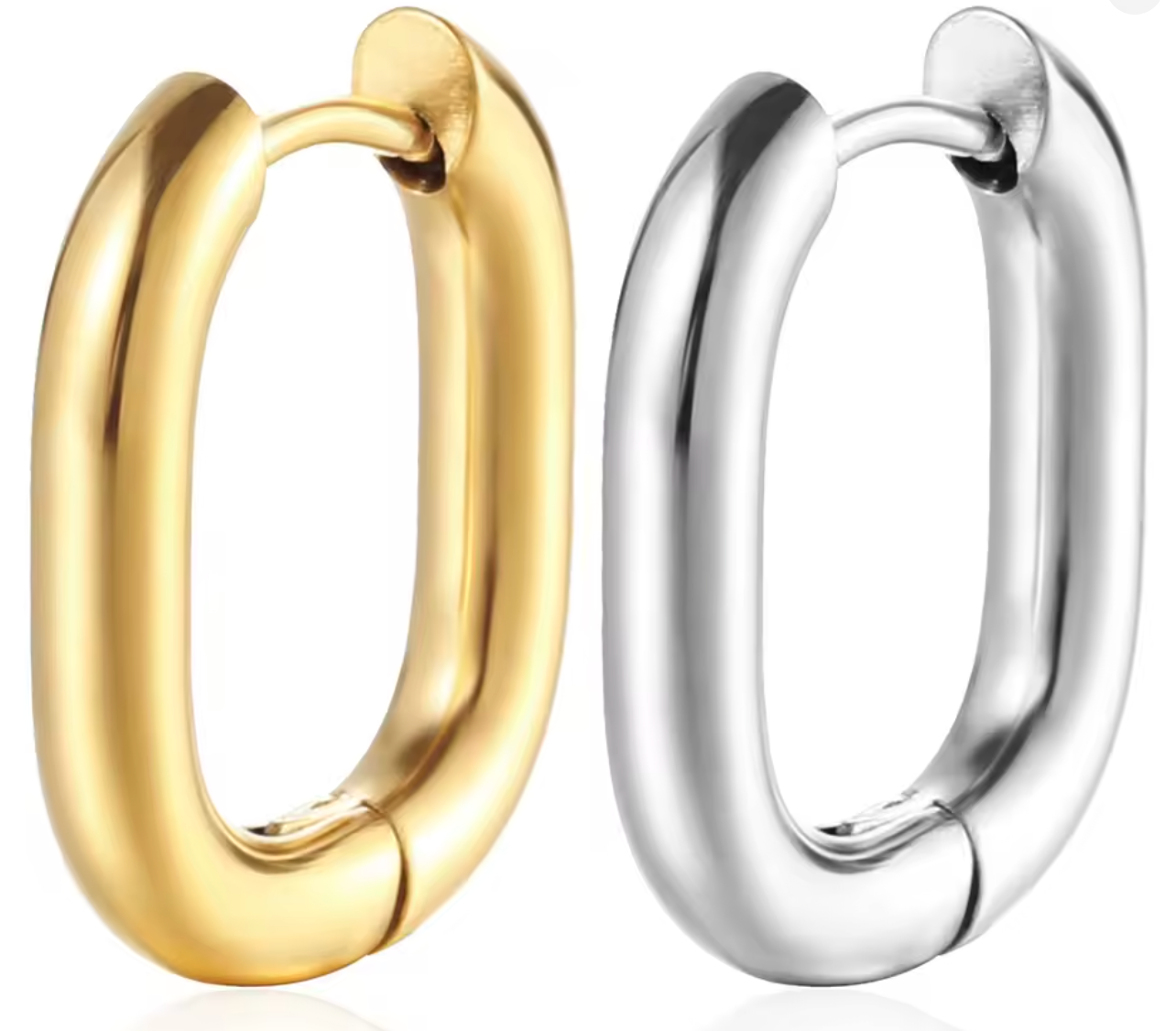 Fashion Gold Color Geometric U-Shape Hoop Earrings for Women