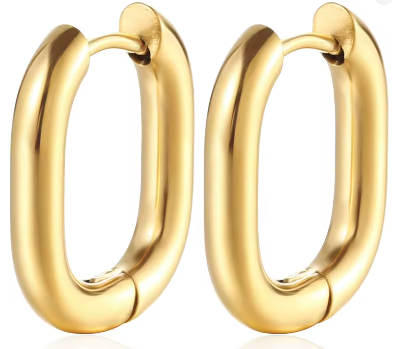 Fashion Gold Color Geometric U-Shape Hoop Earrings for Women