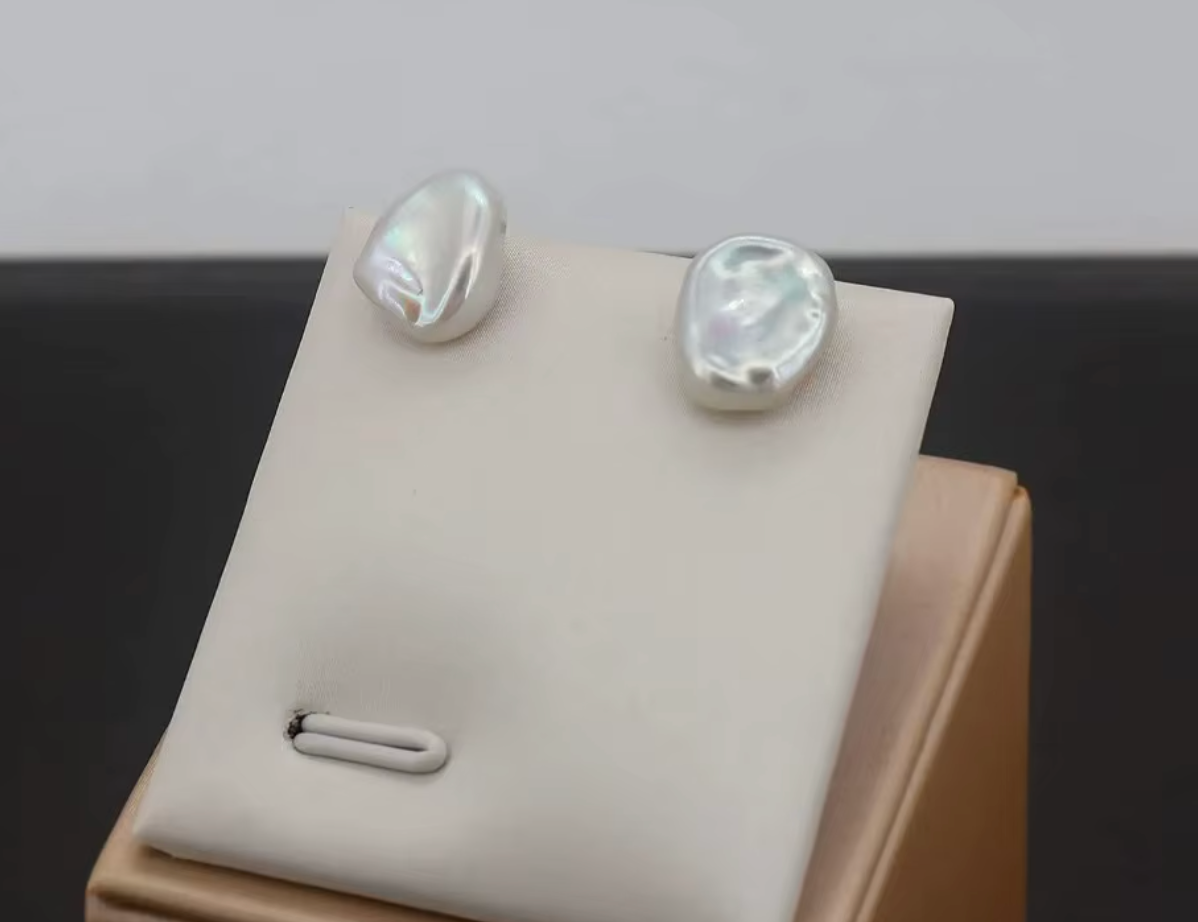 7–8mm Baroque Freshwater Pearl Stud Earrings