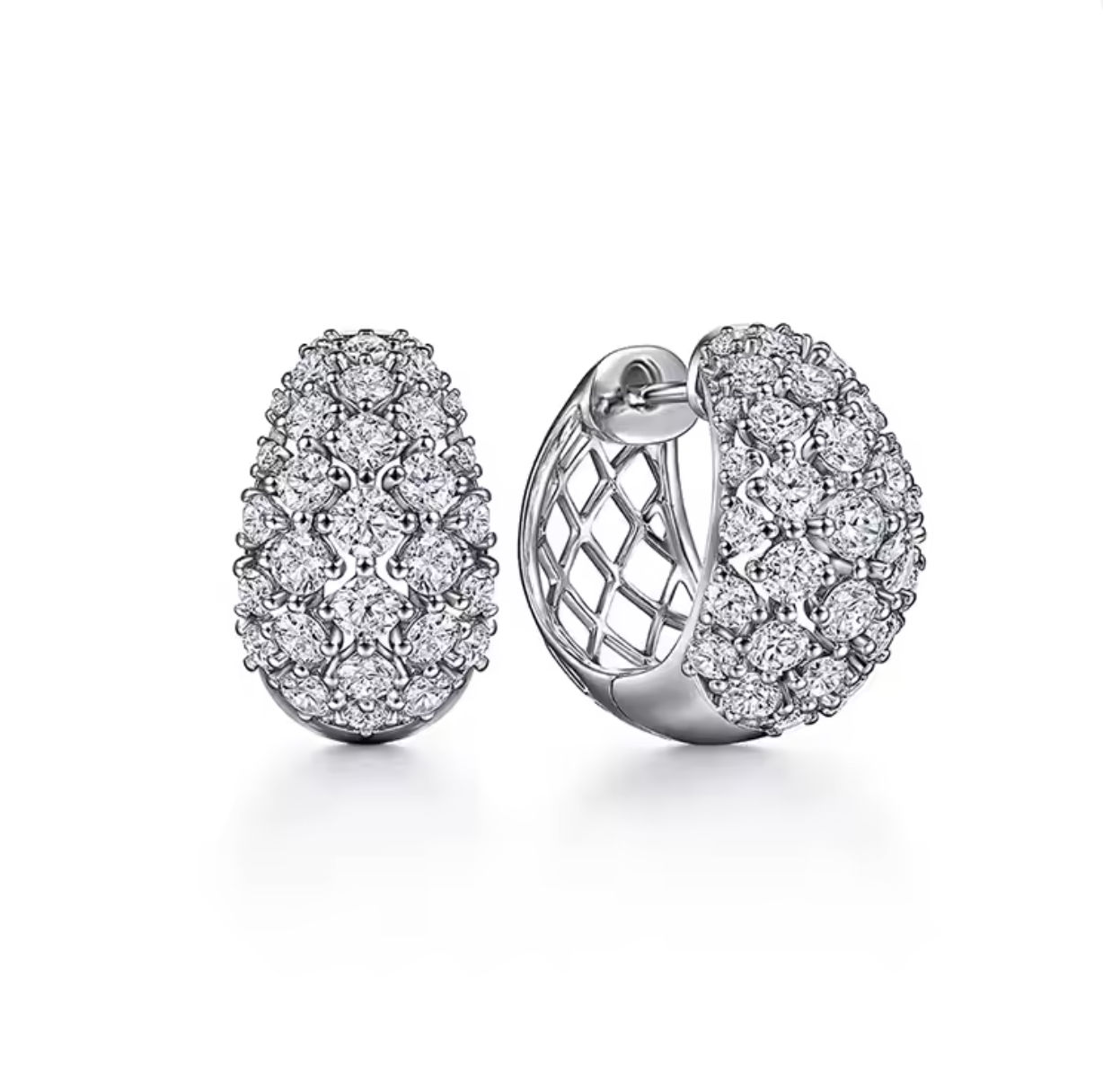 Delicate Gold & Silver Color Hoop Earrings with CZ Stone