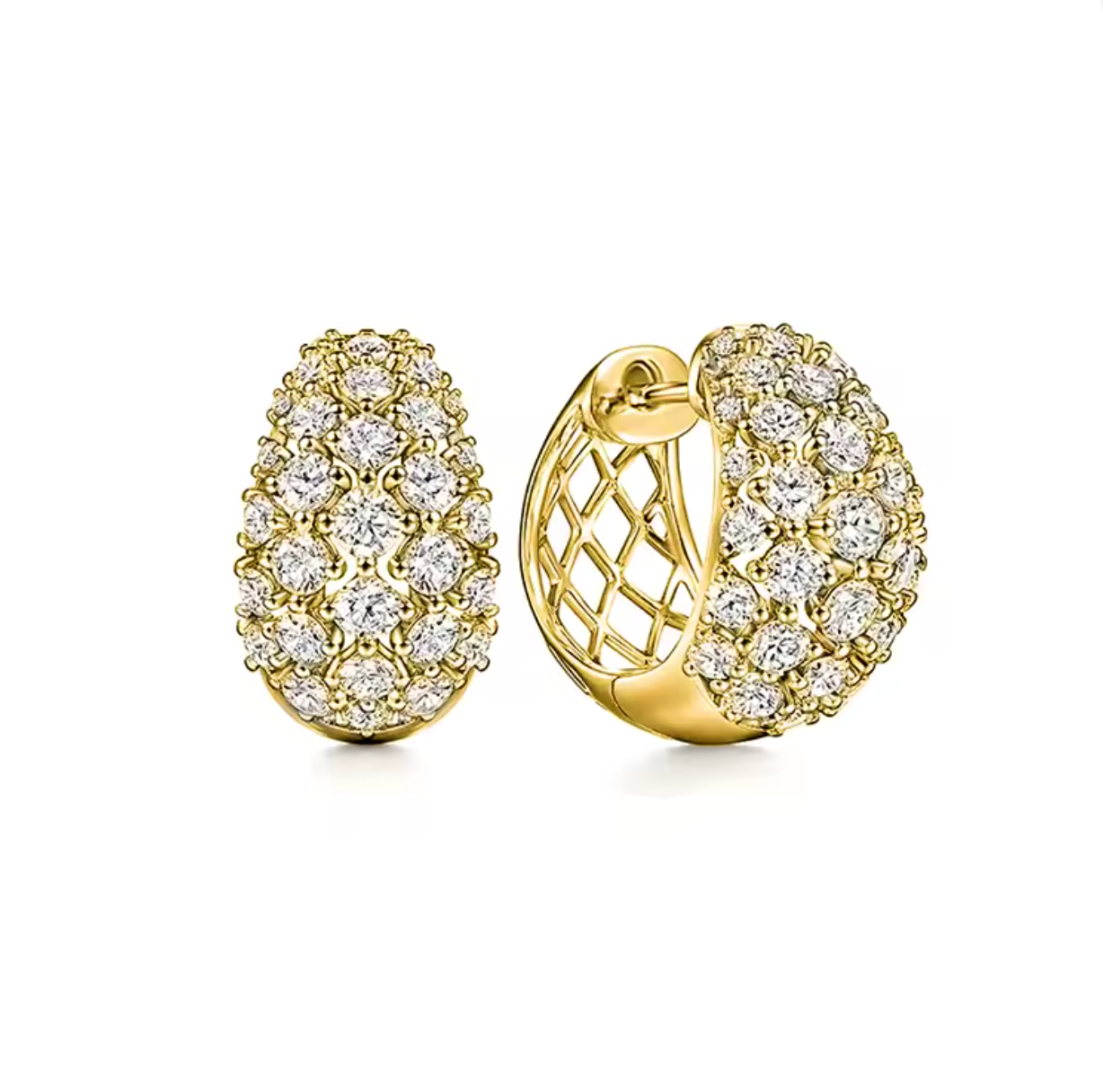 Delicate Gold & Silver Color Hoop Earrings with CZ Stone