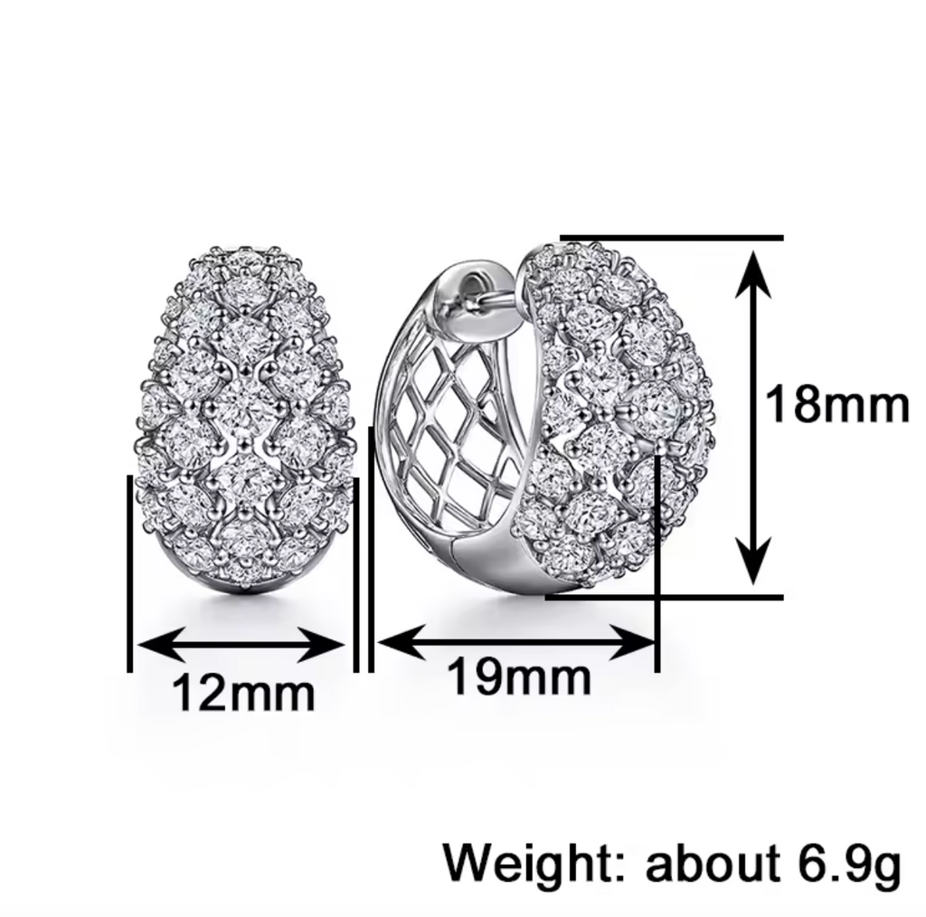 Delicate Gold & Silver Color Hoop Earrings with CZ Stone
