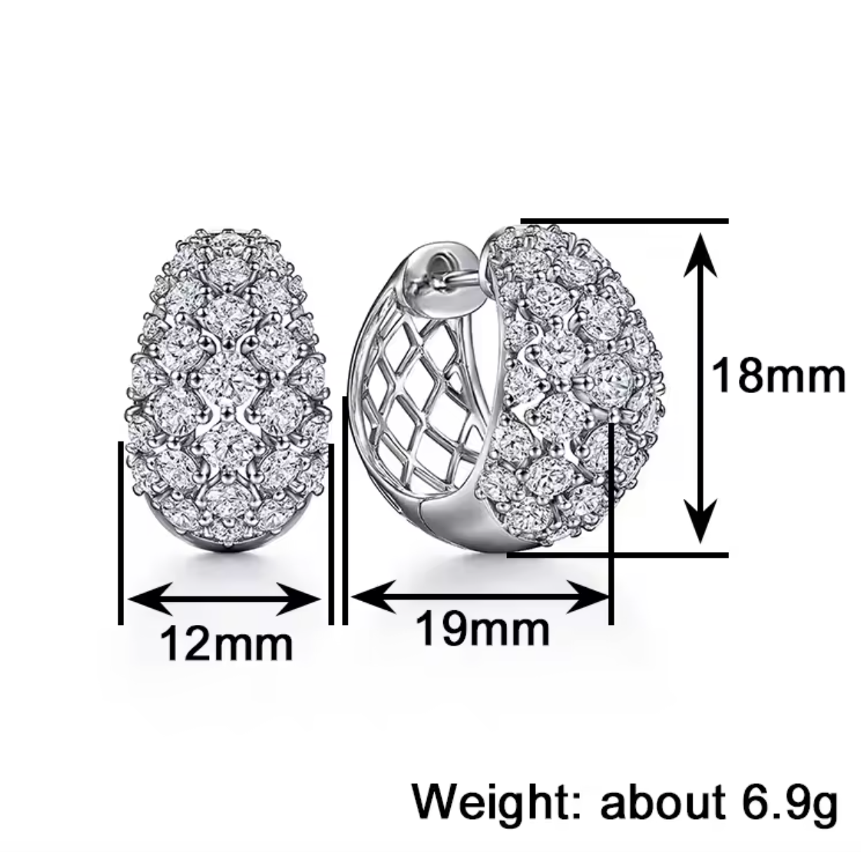 Delicate Gold & Silver Color Hoop Earrings with CZ Stone
