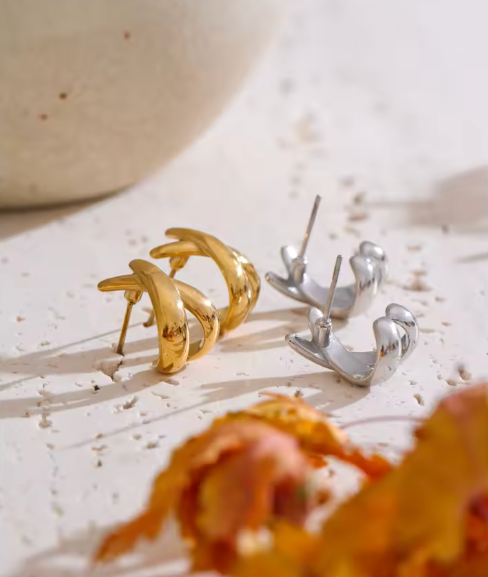 Minimalist X-Shape Stud Earrings for Women