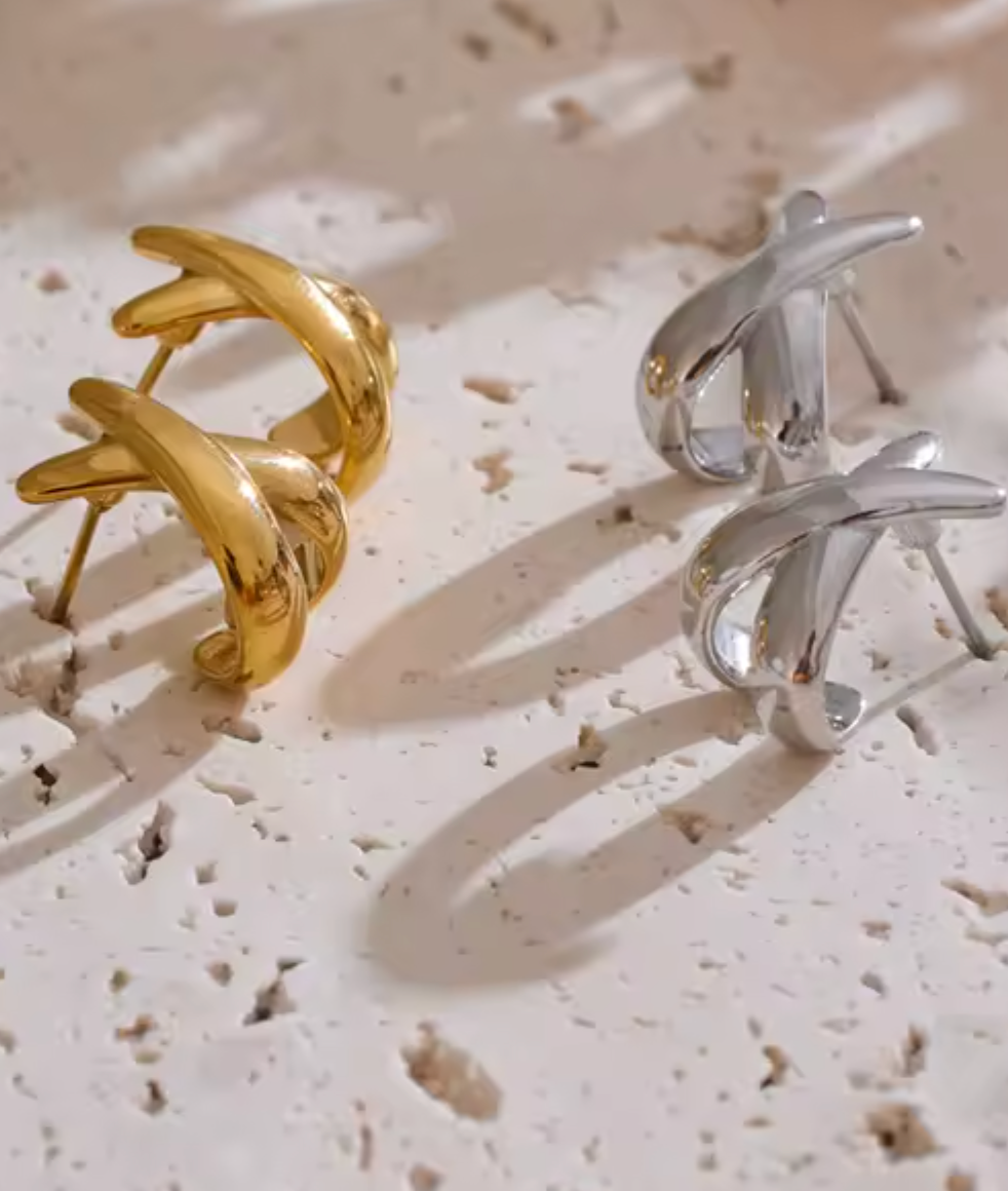 Minimalist X-Shape Stud Earrings for Women