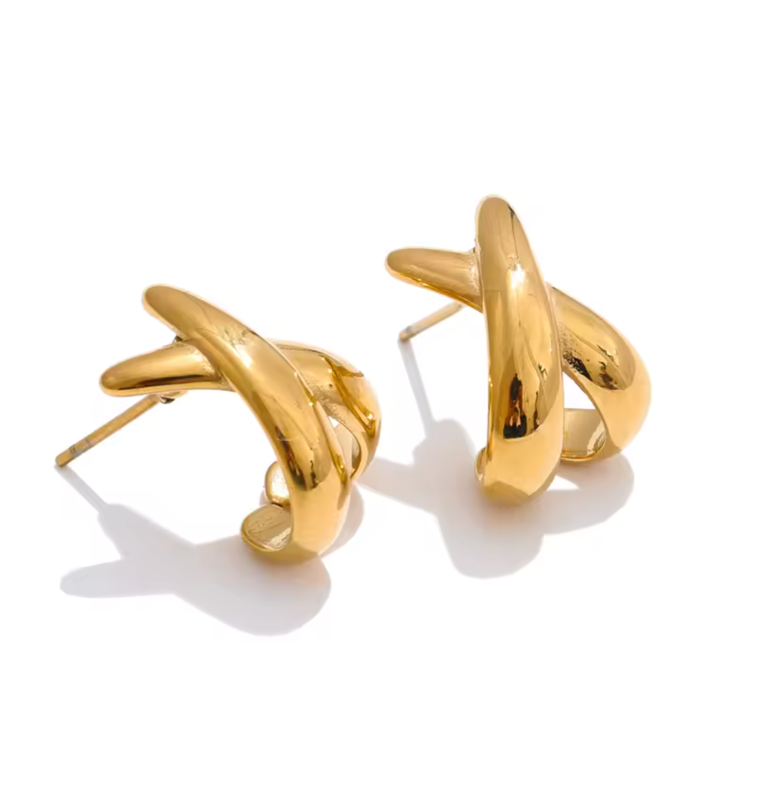Minimalist X-Shape Stud Earrings for Women